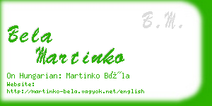 bela martinko business card